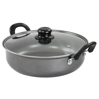 Poêle antiadhésive tout usage Highberry de 12 pouces avec couvercle, gris