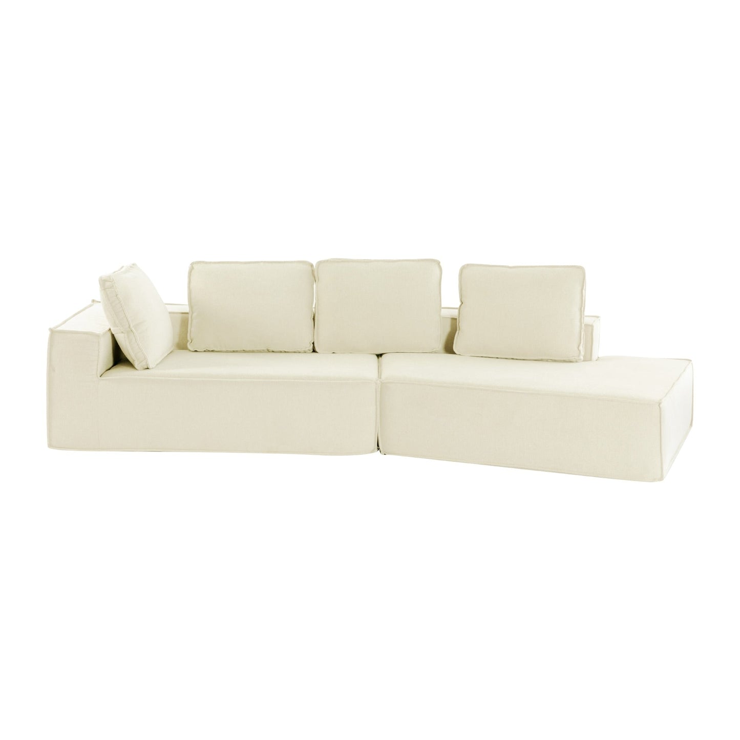Canapé-lit d'intérieur moderne et élégant, 125 cm, aux lignes épurées, pour salon, beige