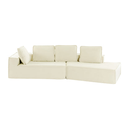 Canapé-lit d'intérieur moderne et élégant, 125 cm, aux lignes épurées, pour salon, beige