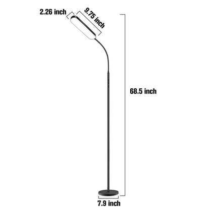 Lampadaire de travail/lecture à LED 12 W à intensité variable avec télécommande et commande tactile - N/A