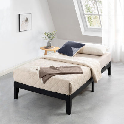 Cadre de lit plateforme classique en bois massif 12