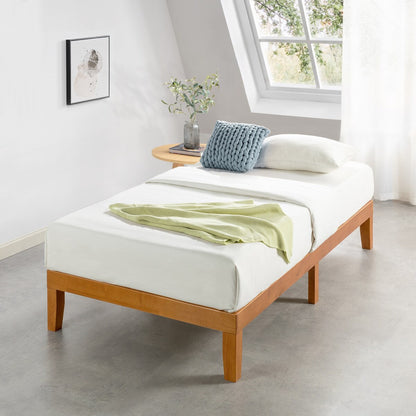 Cadre de lit plateforme classique en bois massif 12