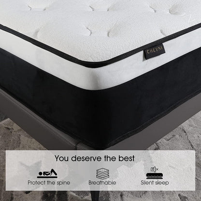 12 matelas hybrides en mousse à mémoire de forme moyenne dans une boîte