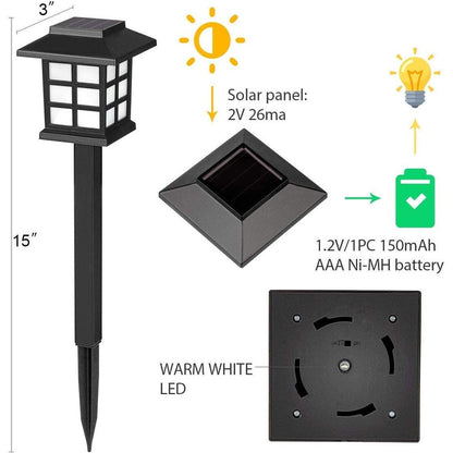 Lot de 12 lampes solaires d'extérieur étanches pour jardin, paysage et terrasse