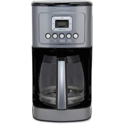 Cafetière automatique 14 tasses, carafe en verre, réglage de la force d'infusion, acier inoxydable bronze