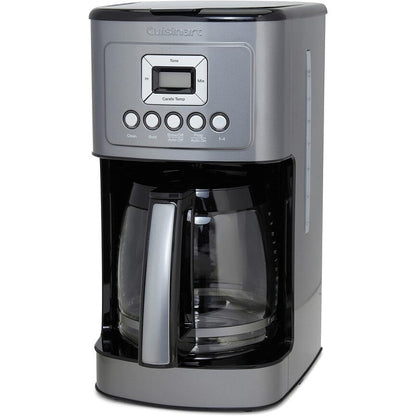 Cafetière automatique 14 tasses, carafe en verre, réglage de la force d'infusion, acier inoxydable bronze