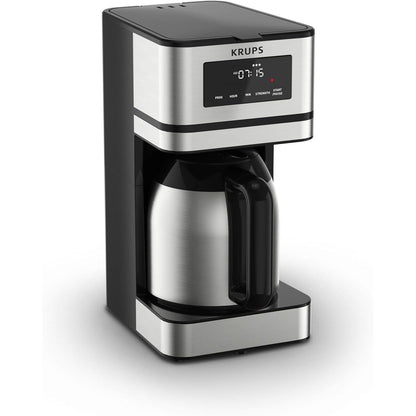 Cafetière programmable 14 tasses, carafe en acier inoxydable, 3 niveaux d'infusion, minuterie 24 h, maintien au chaud 4 h