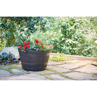 Jardinière en forme de tonneau de whisky Southern Patio