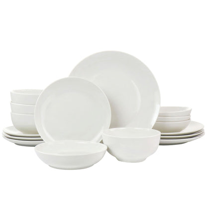 Service de table 16 pièces en porcelaine avec deux bols