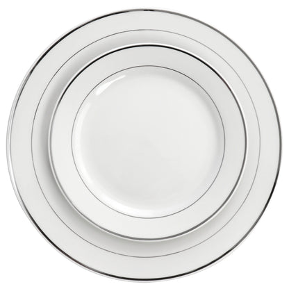 Service de table rond en porcelaine de 16 pièces avec deux bols