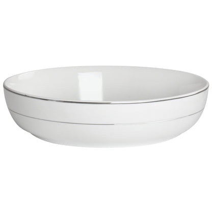 Service de table rond en porcelaine de 16 pièces avec deux bols