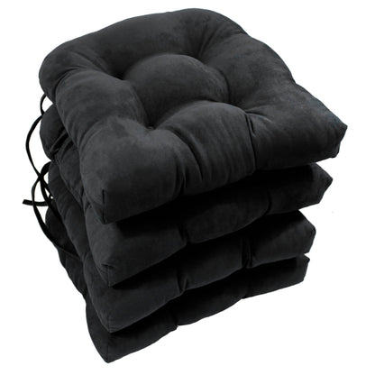 Coussins de chaise d'intérieur en microsuède en forme de U de 16 pouces (lot de 2, 4 ou 6)