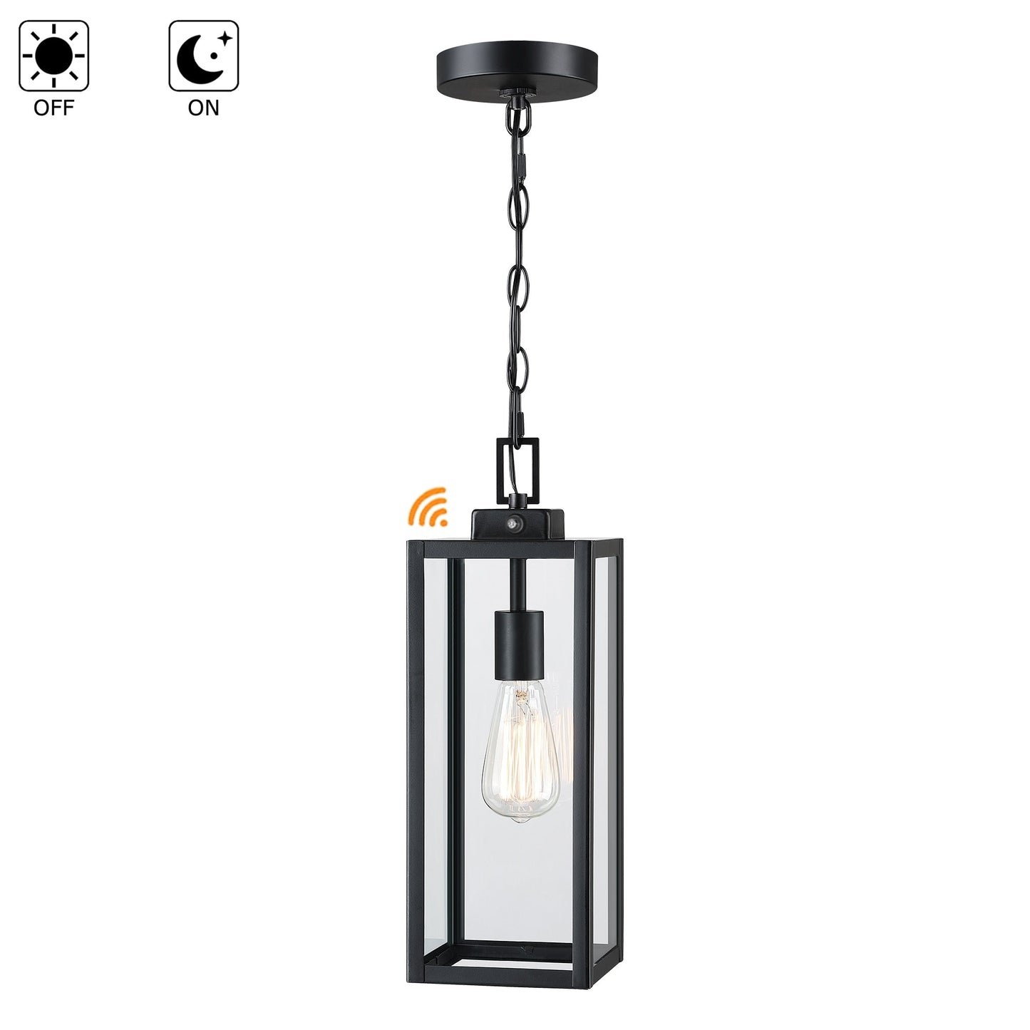 17 H 1-Light Outdoor Hanging Lantern Pendant Light-Dusk to Dawn pourrait être choisi