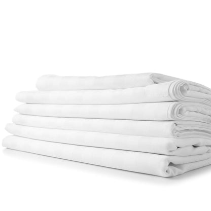 Ensemble de draps à rayures en bambou 1800 fils, poches profondes, 4 pièces
