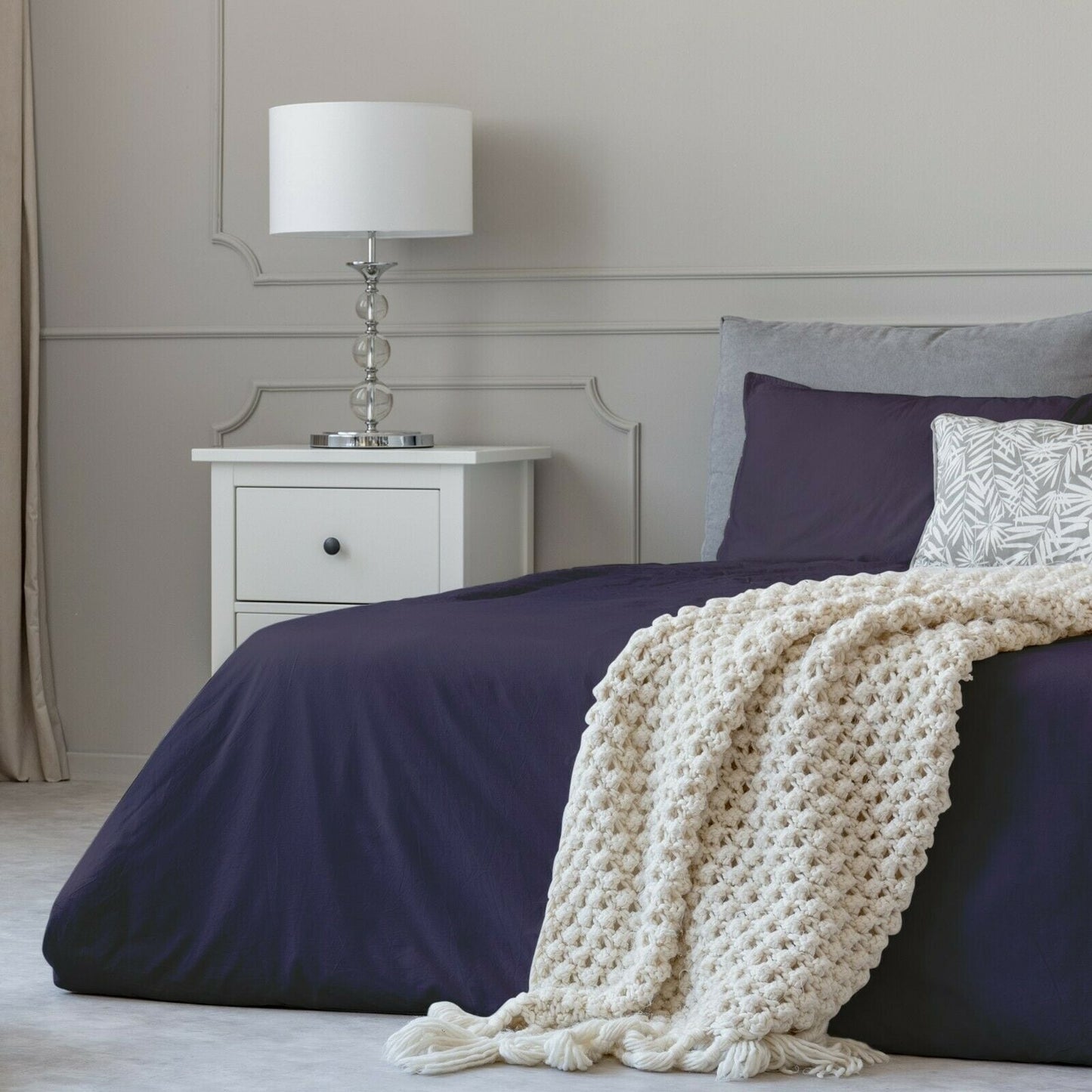 Parure de lit en coton 1800 fils, draps et taies d'oreiller, poche profonde, toutes tailles