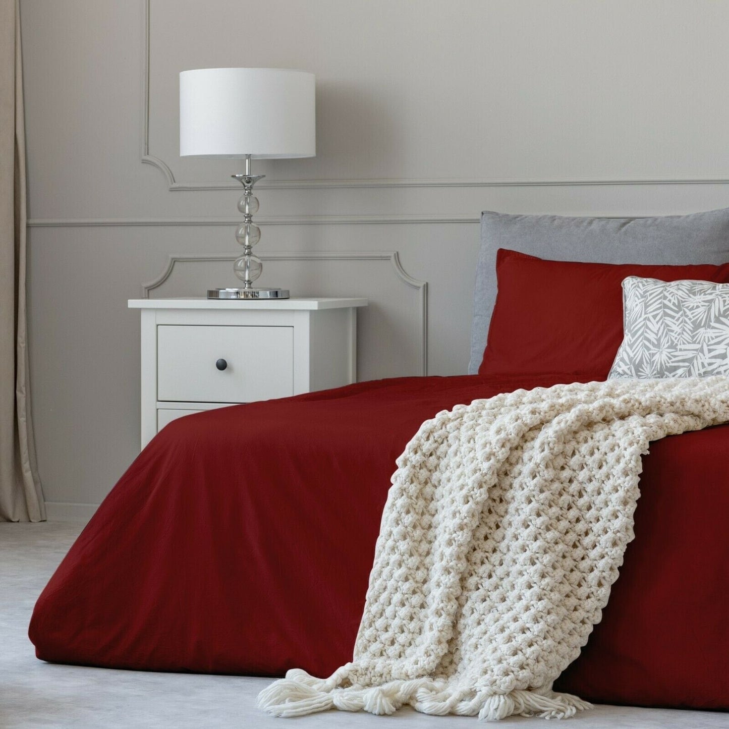 Parure de lit en coton 1800 fils, draps et taies d'oreiller, poche profonde, toutes tailles