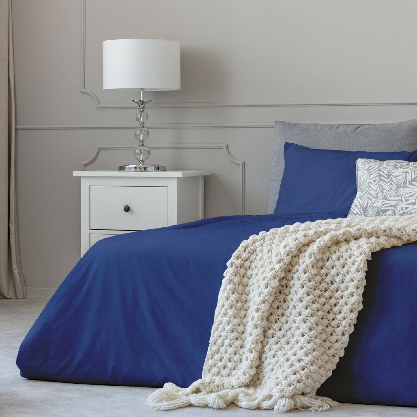 Parure de lit en coton 1800 fils, draps et taies d'oreiller, poche profonde, toutes tailles