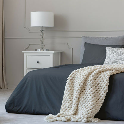 Parure de lit en coton 1800 fils, draps et taies d'oreiller, poche profonde, toutes tailles