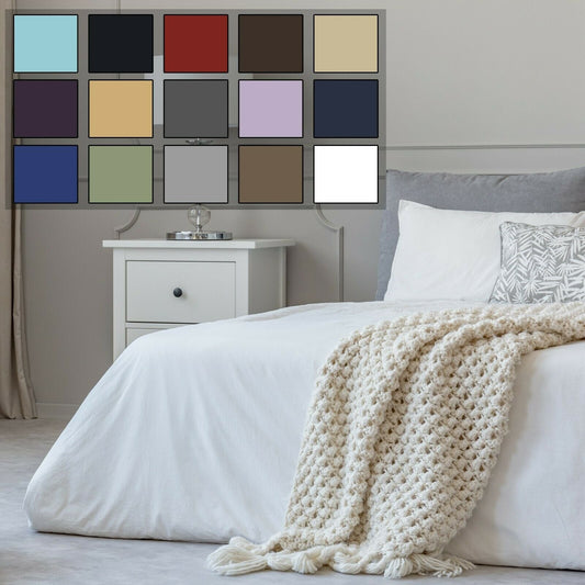 Parure de lit en coton 1800 fils, draps et taies d'oreiller, poche profonde, toutes tailles