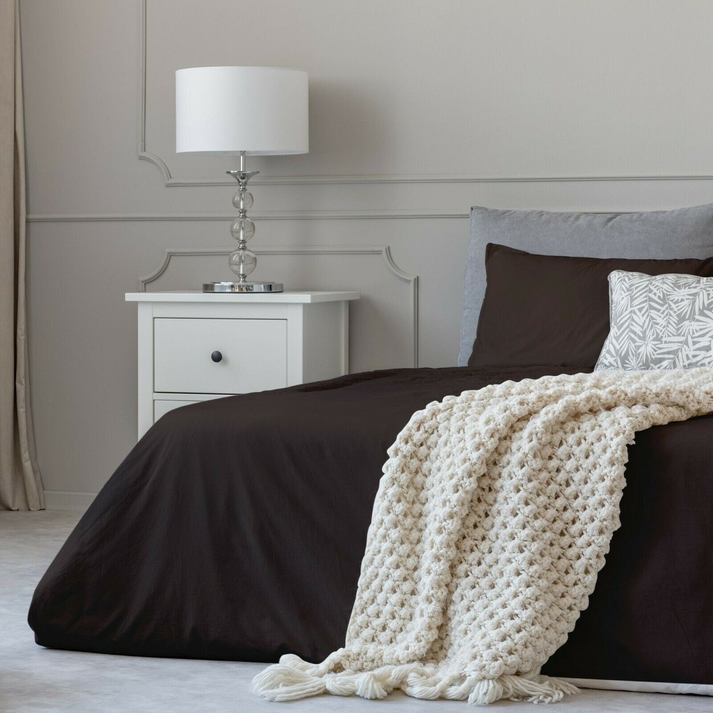 Parure de lit en coton 1800 fils, draps et taies d'oreiller, poche profonde, toutes tailles