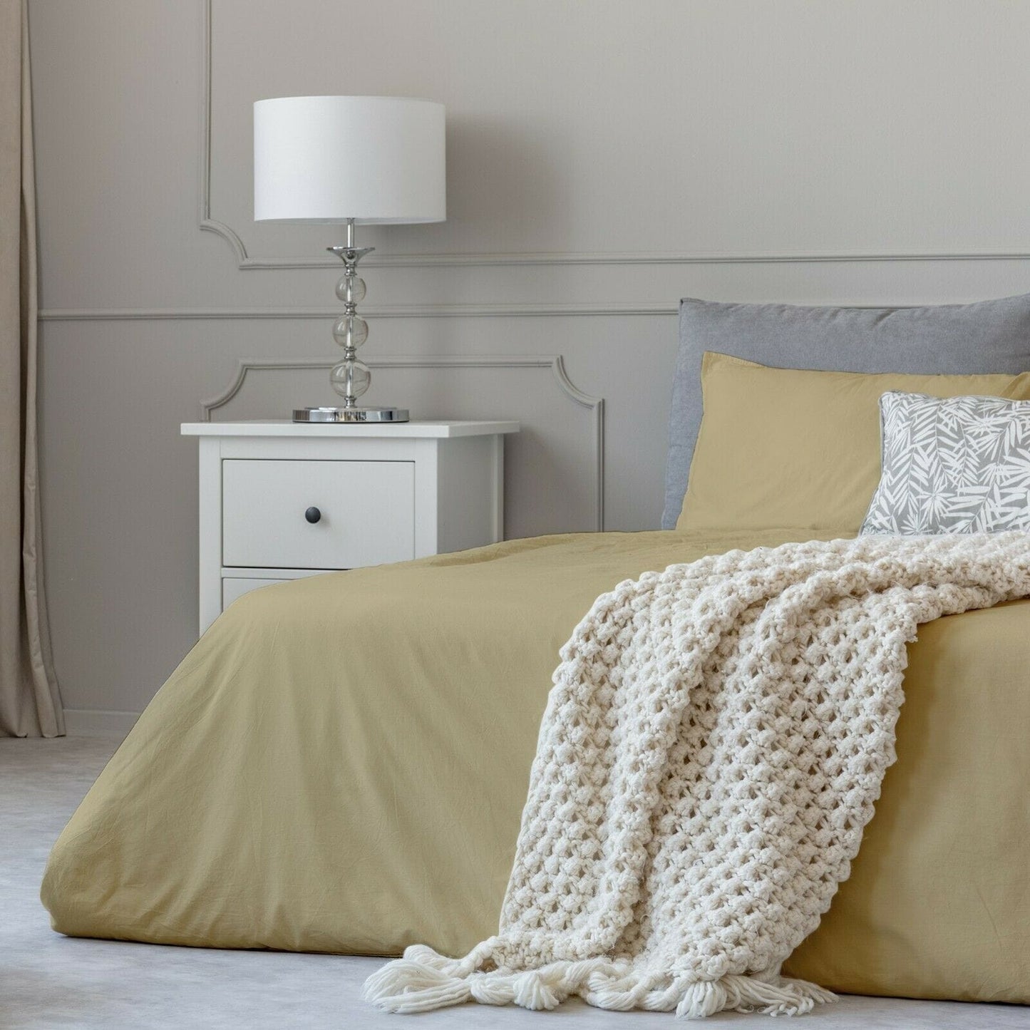 Parure de lit en coton 1800 fils, draps et taies d'oreiller, poche profonde, toutes tailles