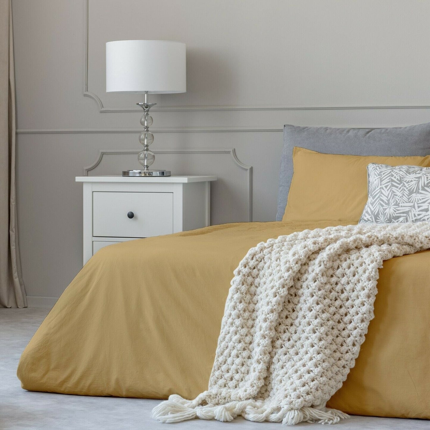 Parure de lit en coton 1800 fils, draps et taies d'oreiller, poche profonde, toutes tailles