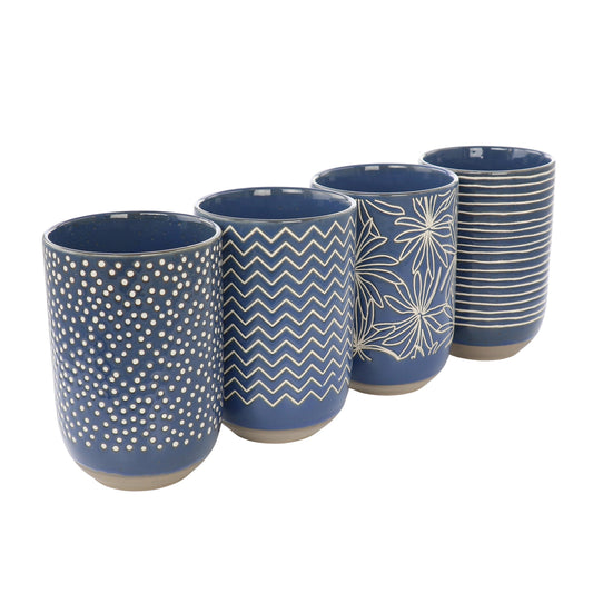 Tasse en grès de 19 onces à motifs assortis