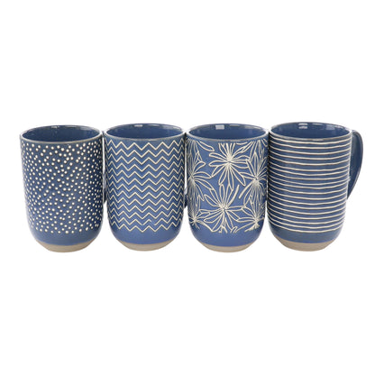 Tasse en grès de 19 onces à motifs assortis
