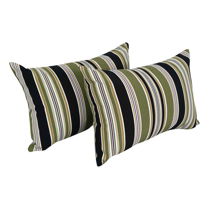 Coussins d'extérieur 19 pouces x 11 pouces (lot de 2, motifs multiples) - 19 x 11