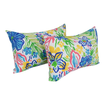 Coussins d'extérieur 19 pouces x 11 pouces (lot de 2, motifs multiples) - 19 x 11