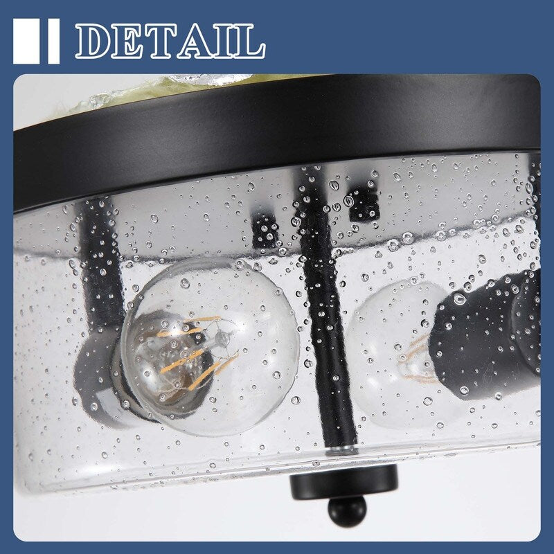 Plafonnier encastré noir à 2 lampes de style ferme - Lot de 2