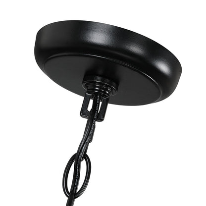 Grand luminaire suspendu d'extérieur transitionnel noir à 2 lumières avec verre transparent - 20 po de hauteur
