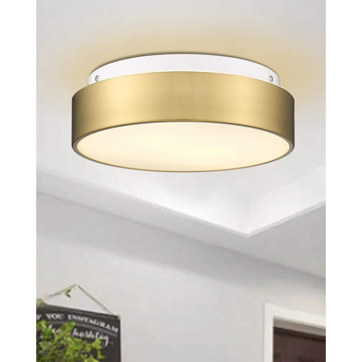 Plafonnier encastré à 2 lumières avec abat-jour en verre dépoli – 12 po L x 12 po l x 3,5 po H