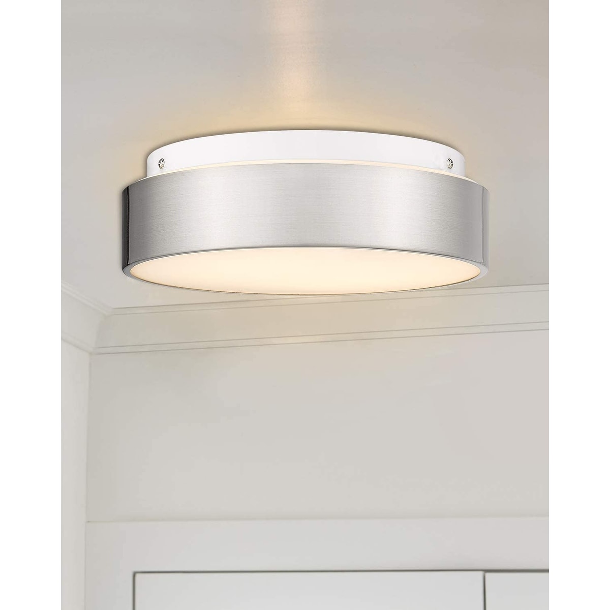 Plafonnier encastré à 2 lumières avec abat-jour en verre dépoli – 12 po L x 12 po l x 3,5 po H