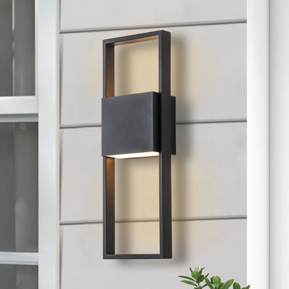 Applique murale d'extérieur à 2 lumières à DEL intégrées noir mat