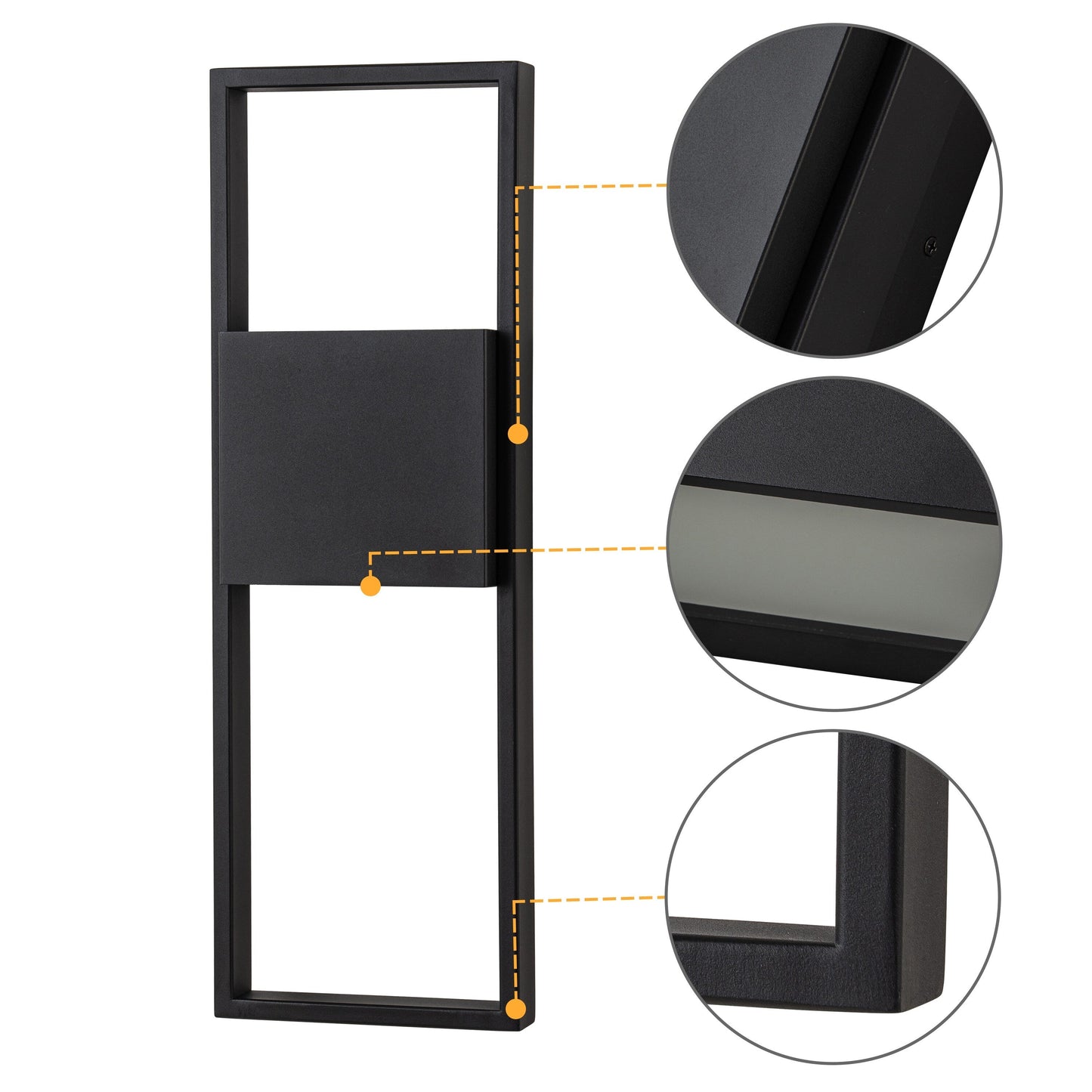 Applique murale d'extérieur à 2 lumières à DEL intégrées noir mat