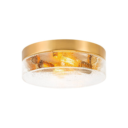 Plafonnier moderne à 2 lampes en forme de dôme, en verre transparent à bulles et à grains