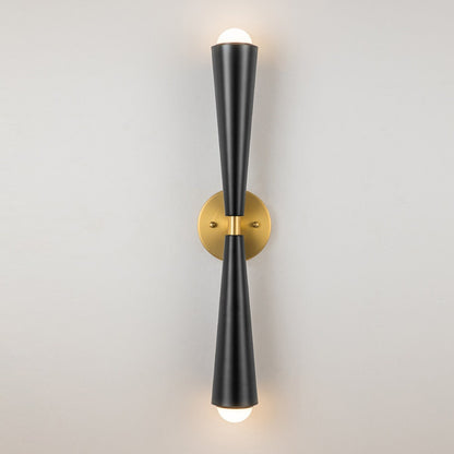 Applique murale LED à double cône et 2 lumières, style sablier, haut et bas