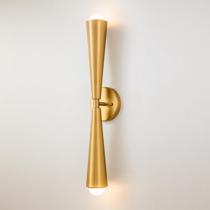 Applique murale LED à double cône et 2 lumières, style sablier, haut et bas