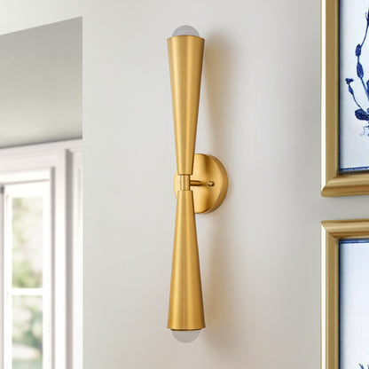 Applique murale LED à double cône et 2 lumières, style sablier, haut et bas