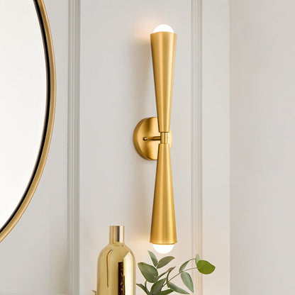Applique murale LED à double cône et 2 lumières, style sablier, haut et bas
