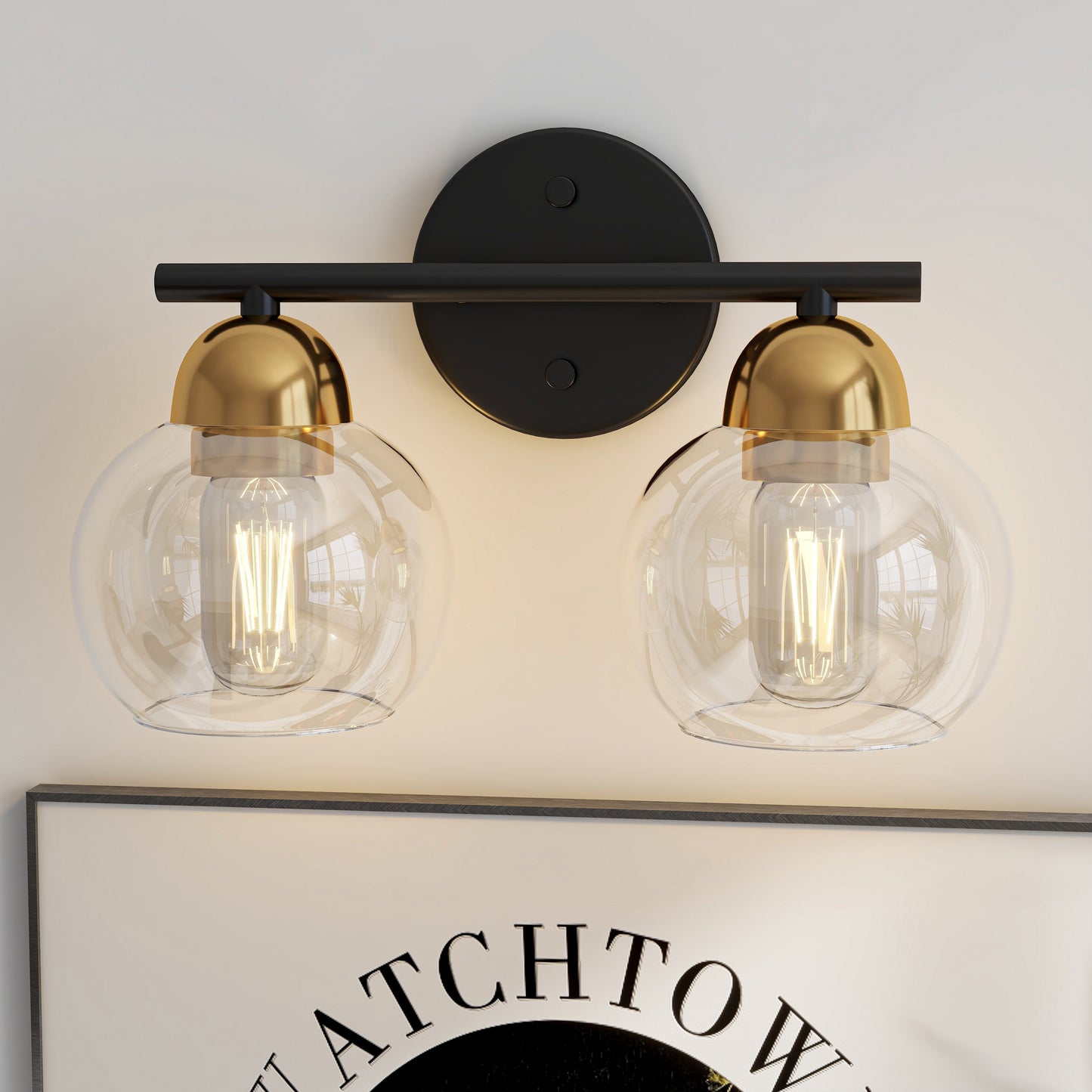 Luminaires de salle de bain vintage à 2 lampes