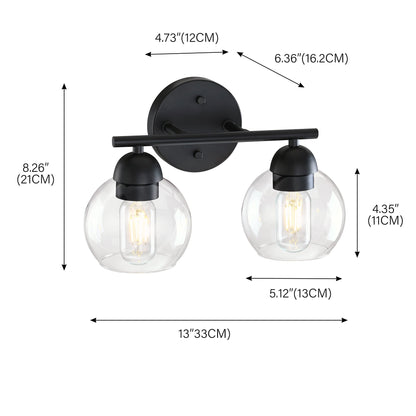 Luminaires de salle de bain vintage à 2 lampes