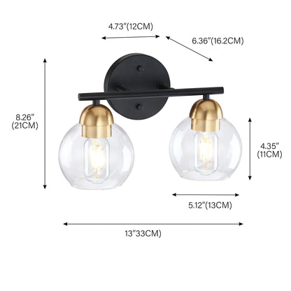 Luminaires de salle de bain vintage à 2 lampes