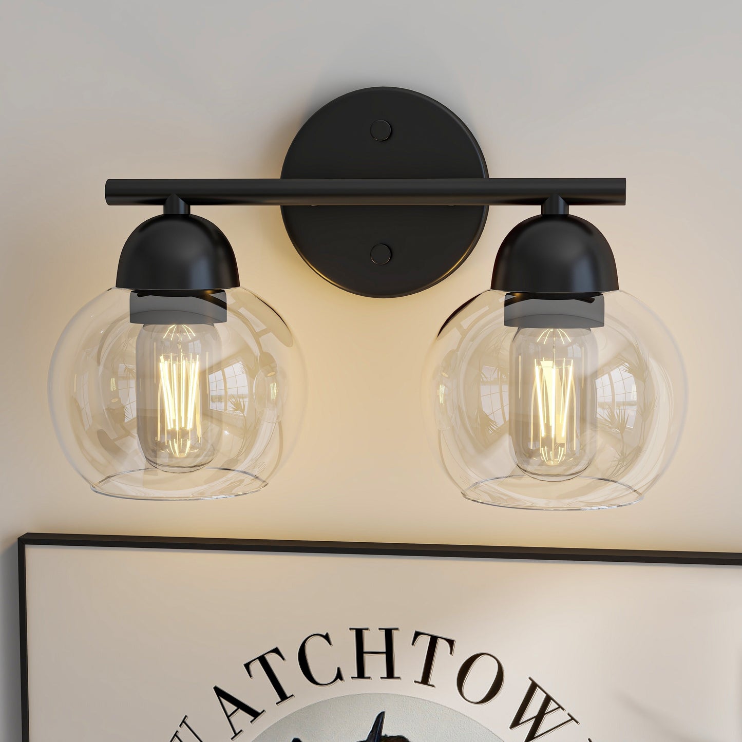 Luminaires de salle de bain vintage à 2 lampes