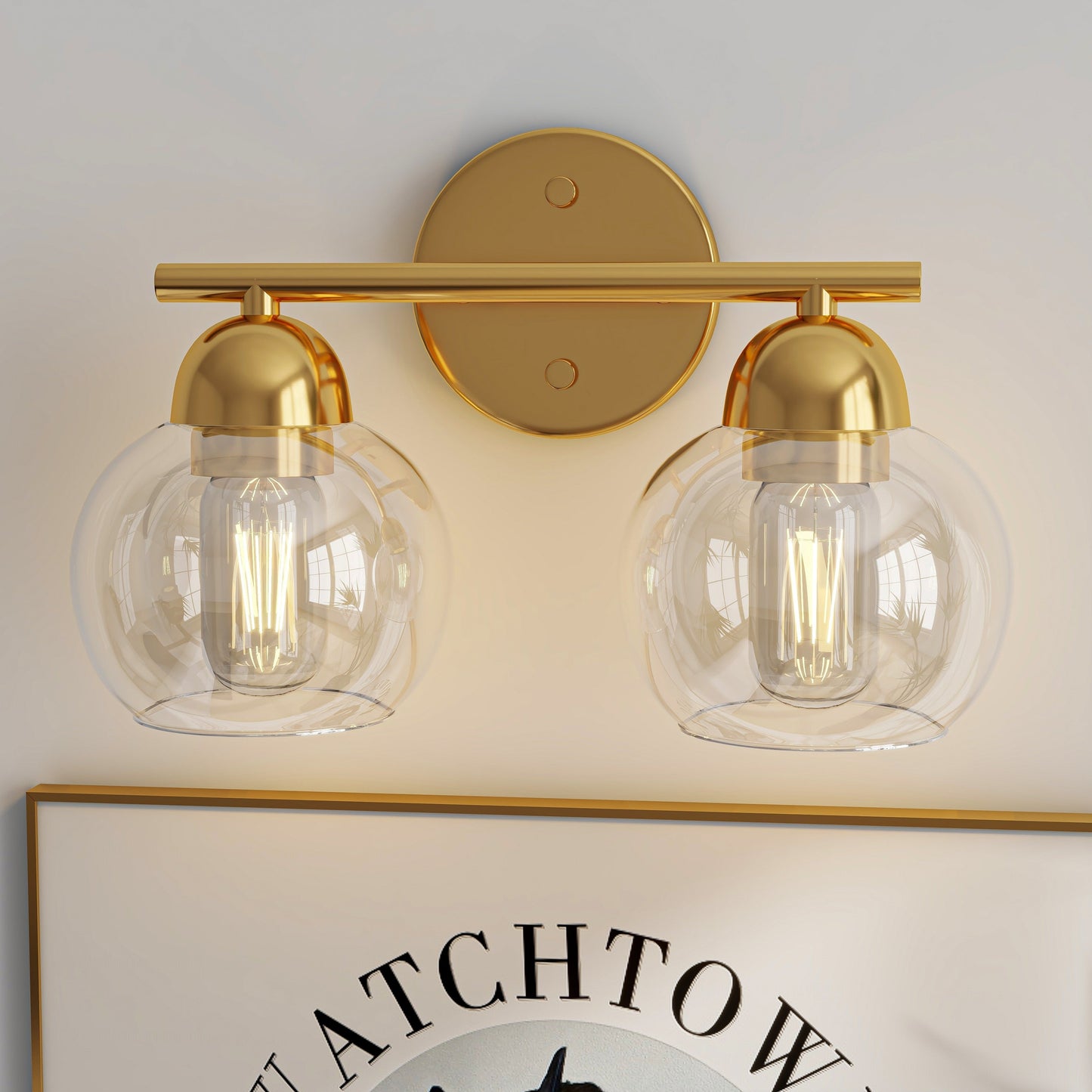 Luminaires de salle de bain vintage à 2 lampes