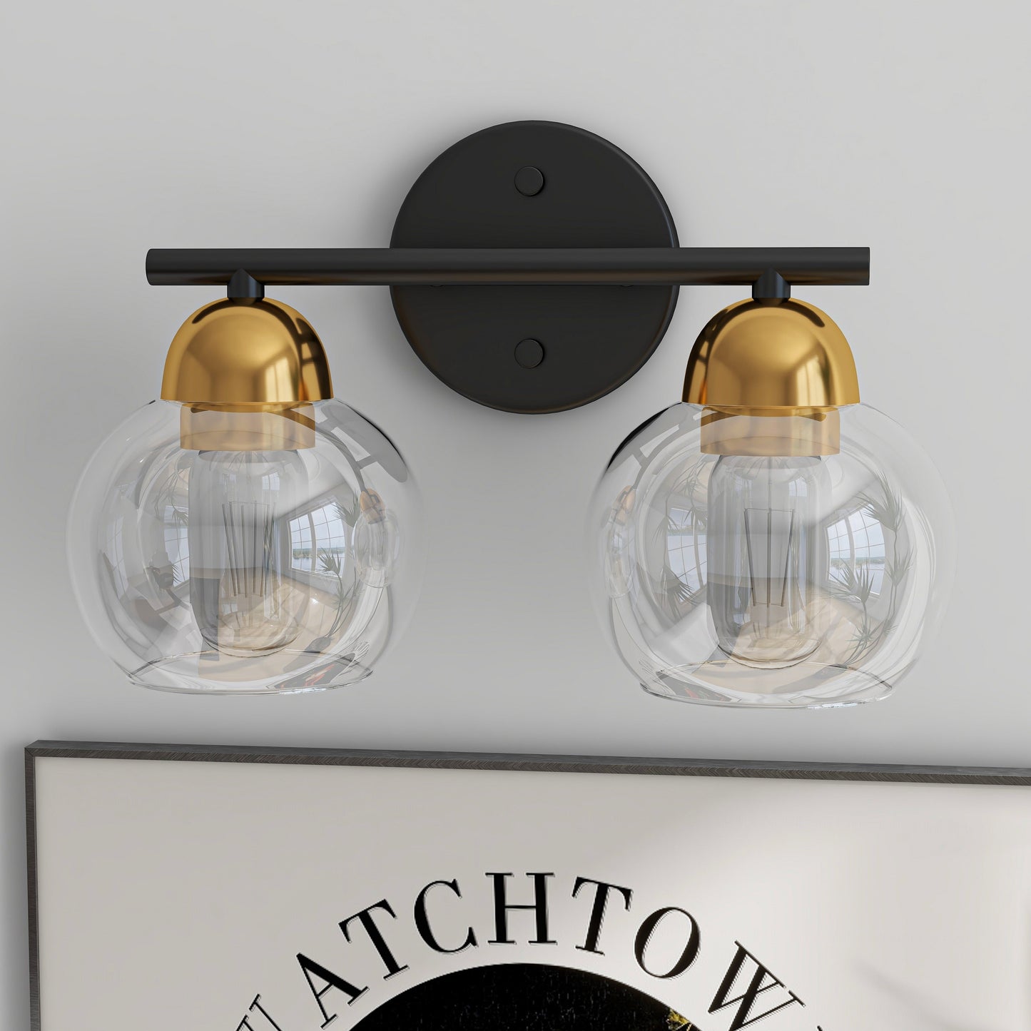 Luminaires de salle de bain vintage à 2 lampes