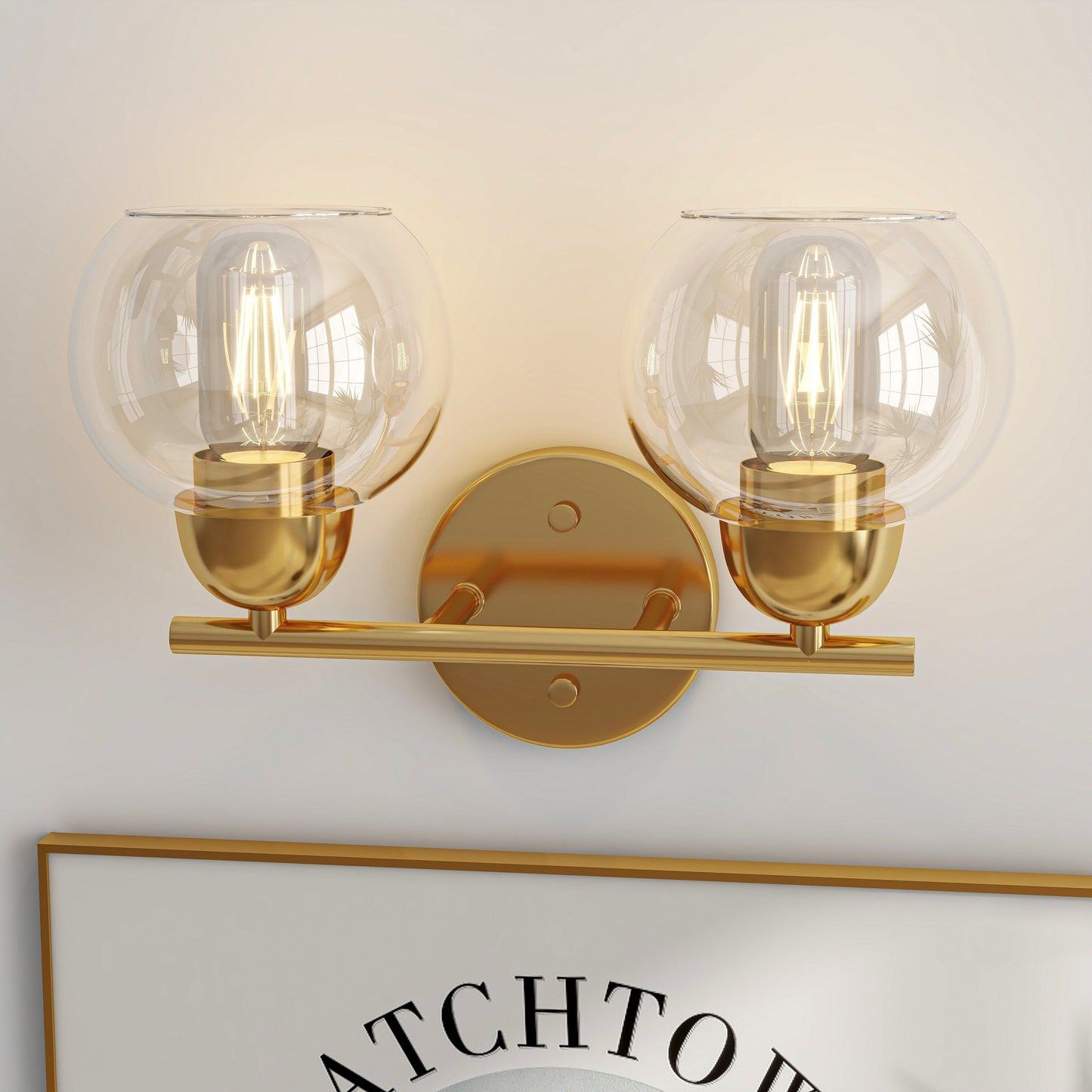 Luminaires de salle de bain vintage à 2 lampes