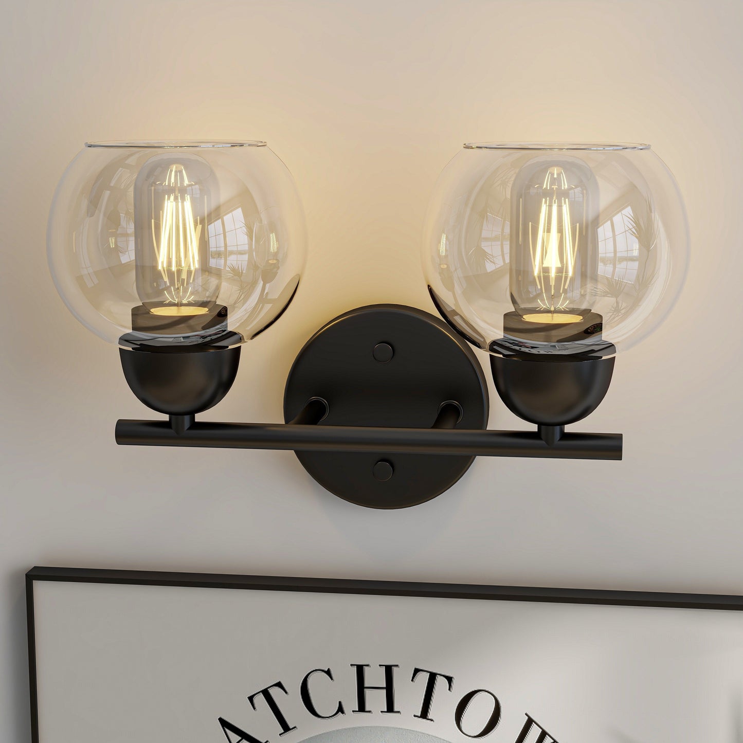 Luminaires de salle de bain vintage à 2 lampes