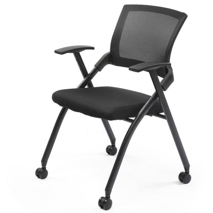 Chaise de conférence empilable à roulettes, chaise de bureau pliante avec dossier rebondissant